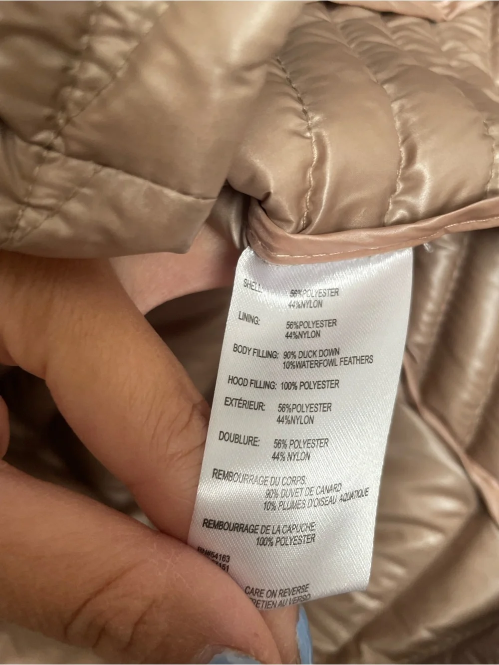 Calvin Klein Women's size Small Light Brown Premium Down Quilted Puffer Jacket